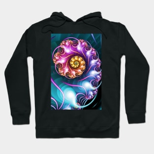 Colourful fractal spiral Hoodie